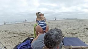 Passers-by looked, but she continued until I cum  Public anal