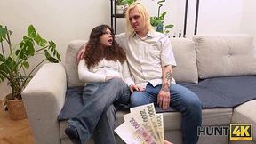 Perv Stranger Convinced Chubby Busty Rose Noir To Fuck With Him For Money, While Her BF Films Them