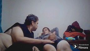 My straight stepcousin visits me and had his first gay oral sex with me,