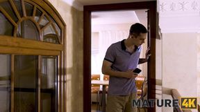 Stepmother Tempts Stepsom into Intimate Encounter at Home