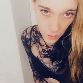 Little Black Dress Tranny Wants Big Dicks Inside Her