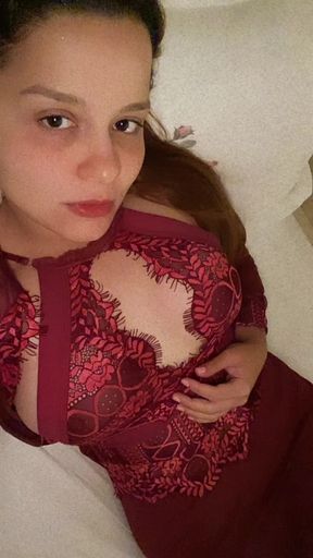 Petite babe teases with natural tits