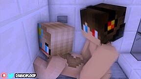 Minecraft Chick Gets Fucked In The Shower