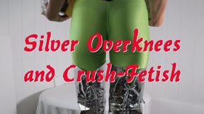 Silver Overknees and Crush-Fetish - Silberne Overknees und Crush-Fetisch