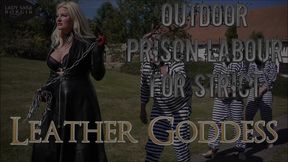 Outdoor Prison Labour for Strict Leather Goddess
