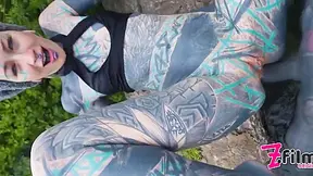 Tattooed Anuskatzz Gets Ass Fucked In Public / Outdoors, Gape, Anal - Punk - Goth