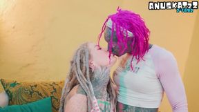 My trans wife’s first BBC railed hard in anal threesome with gaping