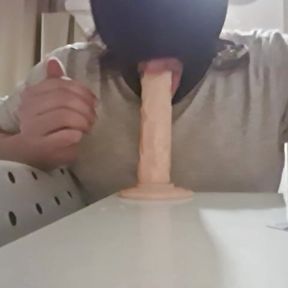 Horny Slut Chokes on a Dildo