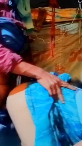 Desi Bhabhi's morning hard fucking, holding her breasts, lifting her saree and fucking her like a mare, strong Hindi&hellip;   Clip 1