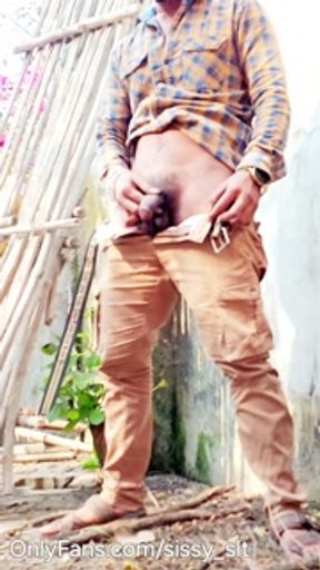 Hairy black cock very unusual public pissing compilation