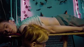 Hard cock during massage session