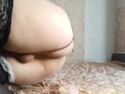sissy boy stockings bra buttplug masturbation
