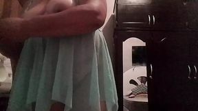 Sultry cougar in seedy undies exhibits expansive booty and self-pleasure rituals commences