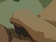 8 in dildo in bath cartoonized