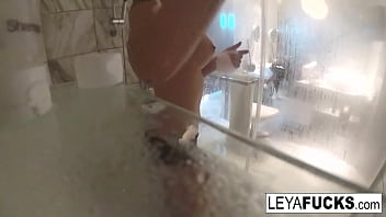 Leya Falcon takes a camera with her into the shower