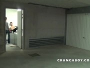 FRENCH TWINKS SEXY USED BY BAD BOY IN SNEAKER IN PUBLIC PARKING FOR CRUNCHBOY
