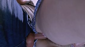 Stranger CUM Inside my Underwear in the Subway Toilet. Dick Rubbing Pussy Under skirt