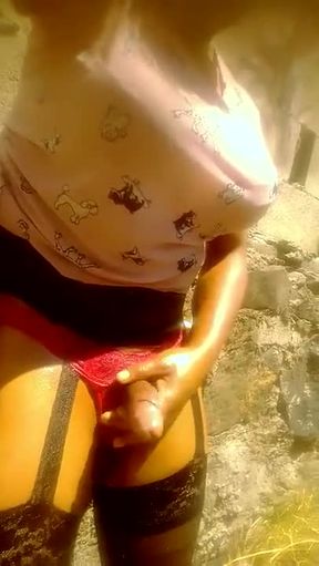 masturbation outdoors lube