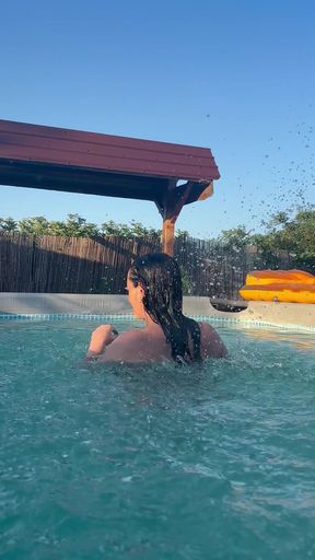 Sexy Pool Tease in a Tiny Bikini