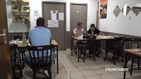 Straight boy fucked by Apolo Adrii in restaurant