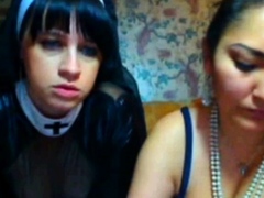 nun and friend on webcam