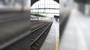 VIP4K  Young virgin blowjob on the train