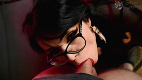 My Wife Gave Me a Blowjob in Red Lipstick and Red Nails.