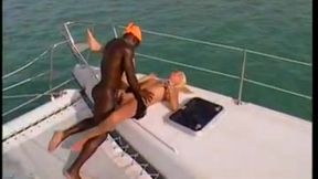 kyra and sheena pearl sucking dick on yacht during interracial fourway