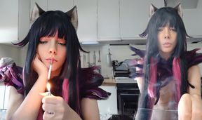 Succubus Egirl smokes and teases with her cigarette