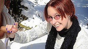Helpless Brandi de Lafey Strokes A Lonely Snowman - PublicHandjobs