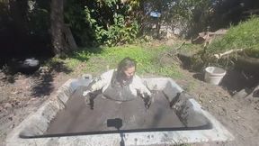 Tempting Mud in Denim Overalls and Sweater