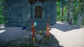 Princess fucks 3D game character in RPG