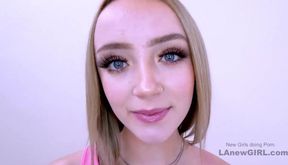 Ravishing Teen Blonde makes Porno Clip with Lesbo Stylist