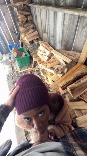 Blowjobs in the Backyard! Big Dick Trans Girl Vanniall Seduces Wood Hauler for Outdoor Oral & Hard Anal Pounding