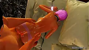 Virtual 3D Emo Babe with Big Curves Gets Wild in Stockings