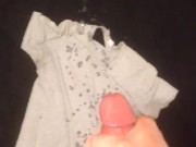 HUGE Cum-Blasting Release On Old T-Shirt