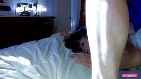 Outdoor blowjob/ indoor face fuck, pussy fuck with cum in mouth