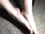 Playing with my feet under my home desk