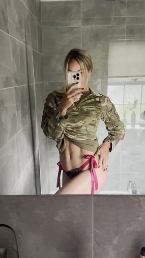 Army babe teases in uniform