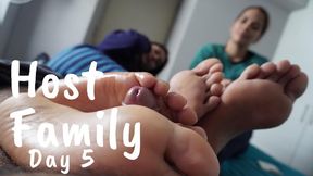 Host family - Day 5 - Step sisters duo - Double footjob - Aleska & Cristina - Full HD