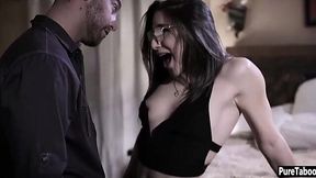 Rugged stranger ravages hairy teen with big tits