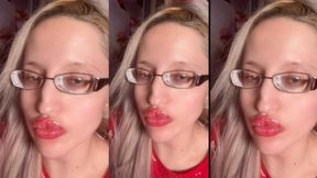 ASMR PAPRIKA CHIPS POTATO EATING  - ASMR, EYE GLASSES, GIANESS, LIPSTICK , Big LIPS, MOUTH, FOOD, FACE FETISH, LONG NAILS. For ASMR effect listen in h