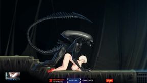 Intergalactic anal&#x1F44C; invasion - Alien BBC ravages human booty in reverse cowgirl