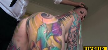 Busty Inked Babe’s Domination and Cum Obedience