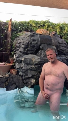 Sexy nakedness by the pool