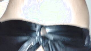 LEATHER TROUSERS SCORCHING TAKER POINT OF VIEW & JIZZ SHOT