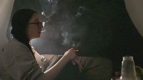 SEPTEMBER - Smoking with wet hair after a shower