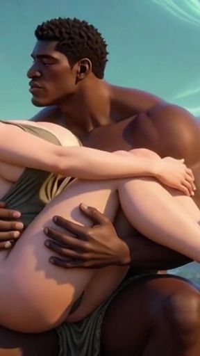 90 Year Old Granny Foot Slave - Licking Girl's Feet While on Black Man's Lap