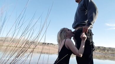 Teen swallows load in public caught on camera