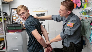 Officer Church orders Darron to bend over his desk for some questioning